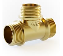 Тройник ДМЗ DN20 (3/4") НР/НР/НР латунь никель ДМЗ.015.20Н