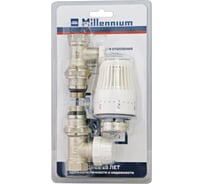 Комплект кранов Millennium 3/4" прямой для радиатора под термоголовку KRPB3434