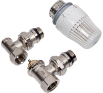 Комплект кранов Millennium 1/2" угловой для радиатора под термоголовку KRUB1212