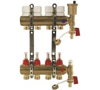 Коллекторная группа Imperial 1x3/4 EK- 7 выходов с расходомерами, 6 bar, воздухоспускники, сливной кран Италия 811.07