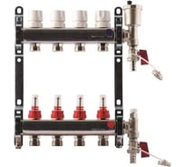 Коллекторная группа Imperial из нержавеющей стали 1x3/4 EK- 9 выходов, с расходомерами 6 bar, воздухоспускник, сливной кран Италия 833.09