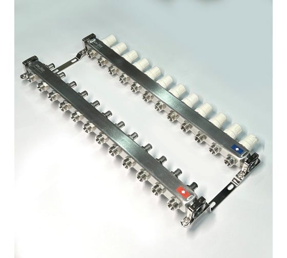 Коллекторная группа Uni-Fitt 1x12 вых 3/4 с балансировочными и термостатическими вентилями без конц, нерж. cталь 451B4312.RU