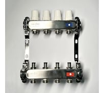 Коллекторная группа Uni-Fitt 1x4 вых 3/4 с балансировочными и термостатическими вентилями без конц, нерж. cталь 451B4304.RU