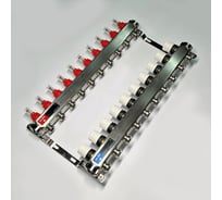 Коллекторная группа Uni-Fitt 1x10 вых 3/4 с расходомерами и термостатическими вентилями без конц, нерж. сталь 450W4310