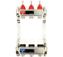 Коллекторная группа Uni-Fitt 1x3 вых 3/4 с расходомерами и термостатическими вентилями без конц, нерж. сталь 450W4303