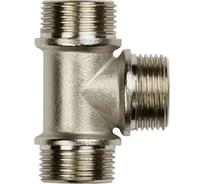 Тройник ДМЗ DN25 (1") НР/НР/НР латунь никель, 10 шт ДМЗ.015.25Н10