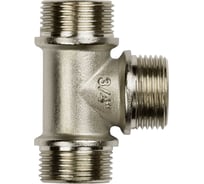 Тройник ДМЗ DN20 (3/4") НР/НР/НР латунь никель, 2 шт ДМЗ.015.20Н2