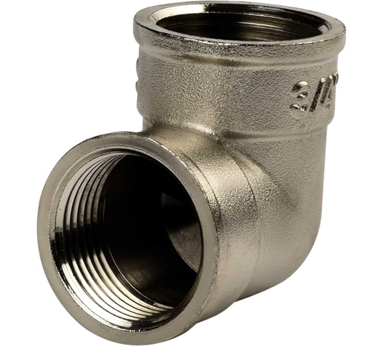 Угол ДМЗ 90 DN20 (3/4") ВР/ВР латунь никель, 5 шт ДМЗ.008.20Н5 1