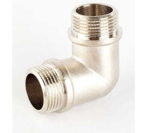 Угол ДМЗ 90 DN20 (3/4") НР/НР латунь никель, 2 шт ДМЗ.009.20Н 1