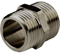 Ниппель ДМЗ DN15 (1/2") НР/НР латунь никель (упаковка 5 шт) ДМЗ.005.15Н5