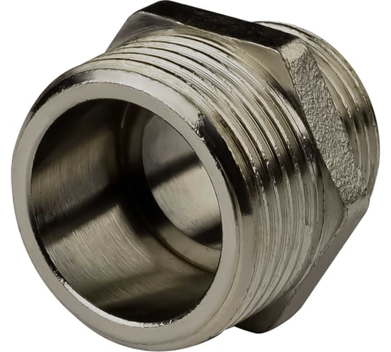 Ниппель ДМЗ DN25 (1") НР/НР латунь никель (упаковка 3 шт) ДМЗ.005.25Н3 1