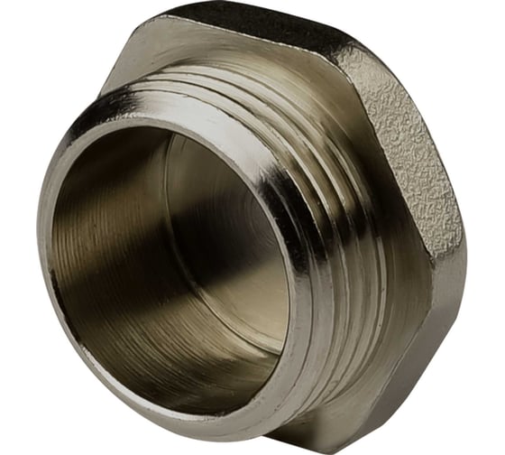 Пробка ДМЗ DN15 (1/2") НР латунь никель (упаковка 2 шт) ДМЗ.003.15Н2