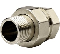 Соединение разъемное в сборе прямое (американка) ДМЗ DN15 (1/2'') ВР/НР латунь никель (упаковка 5 шт) ДМЗ.012.15Н5