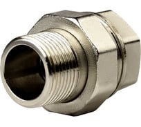 Соединение разъемное в сборе прямое (американка) ДМЗ DN20 (3/4'') ВР/НР латунь никель (упаковка 2 шт) ДМЗ.012.20Н2