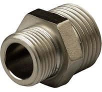 Ниппель переходной ДМЗ DN10x15 (3/8"НР х 1/2"НР) латунь никель (упаковка 2 шт) ДМЗ.006.10х15Н2