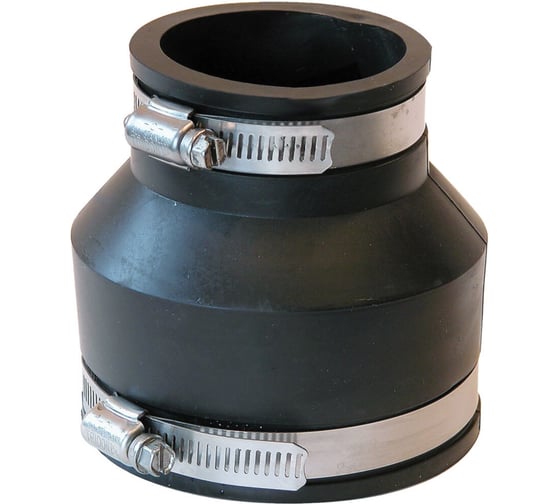 Гибкая переходная муфта ZENIKA DN 90-63мм (3-2) диаметр труб 82-90x67-75мм, EPDM с хомутом РТИ-00290