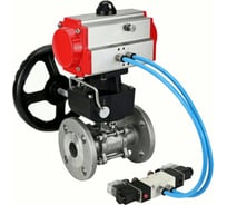 Кран шаровой 316-316-FP-F-ISO-H Ду100 Ру25, пневмопривод, пневмораспред., дублёр DN.ru D160-65875