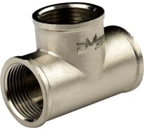 Тройник ДМЗ DN15 (1/2") ВР/ВР/ВР латунь никель (упаковка 2 шт) ДМЗ.014.15Н