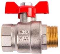 Кран шаровый AXIS ARROWHEAD, ручка бабочка, ВН-НР, никелированный, PN40 3/4 113033