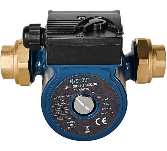 Циркуляционный насос STOUT SPC-0011-2540130 25-40/130 220/240V 50Hz с латун RG0093JHDQRUVO