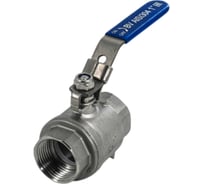 Кран шаровый муфтовый двусоставной NEWKEY (2PC) с фиксатором, нержавеющий, AISI304 DN25 (1"), (CF8), PN64 NK-BMLf25/4