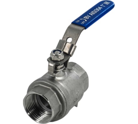 Кран шаровый муфтовый двусоставной NEWKEY (2PC) с фиксатором, нержавеющий, AISI304 DN25 (1"), (CF8), PN64 NK-BMLf25/4