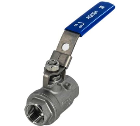 Кран шаровый муфтовый двусоставной NEWKEY (2PC) с фиксатором, нержавеющий, AISI304 DN32 (1_1/4"), (CF8),PN40 NK-BMLf32/4