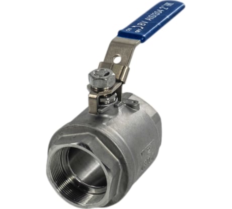Кран шаровый муфтовый двусоставной NEWKEY (2PC) с фиксатором, нержавеющий, AISI304 DN50 (2"), (CF8), PN40 NK-BMLf50/4