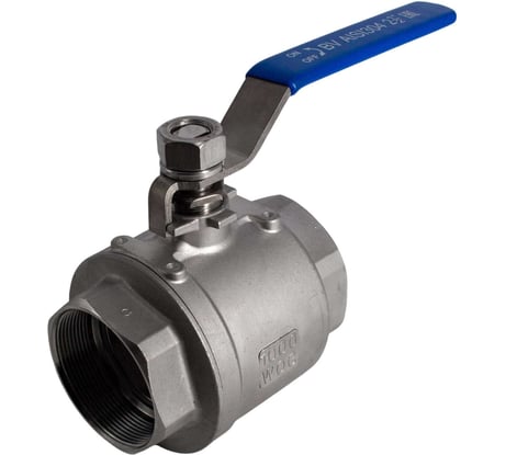 Кран шаровый муфтовый двусоставной нержавеющий NEWKEY (2PC) AISI304 DN65 (2_1/2"), (CF8), PN25 NK-BML65/4