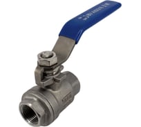 Кран шаровый муфтовый двусоставной нержавеющий NEWKEY (2PC) AISI316 DN10 (3/8"), (CF8M), PN64 NK-BML10/6