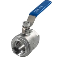 Кран шаровый муфтовый двусоставной нержавеющий NEWKEY (2PC) AISI316 DN40 (1_1/2"), (CF8M), PN40 NK-BML40/6