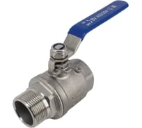 Кран шаровый муфтовый двусоставной NEWKEY (2PC) ВР/НР, нержавеющий AISI304 DN32 (1_1/4"), (CF8), PN40 NK-BMFL32/4