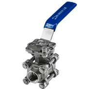 Кран шаровый муфтовый под привод NEWKEY нержавеющий (3PC), AISI316 DN15 (1/2"), (CF8M), PN64 NK-BMTp15/6