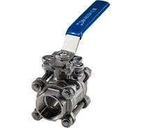 Кран шаровый муфтовый под привод NEWKEY нержавеющий (3PC), AISI304 DN32 (1_1/4"), (CF8), PN40 NK-BMTp32/4