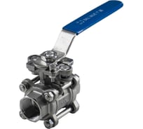 Кран шаровый муфтовый под привод NEWKEY нержавеющий (3PC), AISI316 DN25 (1"), (CF8M), PN64 NK-BMTp25/6