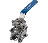 Кран шаровый муфтовый под привод NEWKEY нержавеющий (3PC), AISI304 DN25 (1"), (CF8), PN64 NK-BMTp25/4