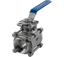 Кран шаровый муфтовый под привод NEWKEY нержавеющий (3PC), AISI316 DN50 (2"), (CF8M), PN40 NK-BMTp50/6