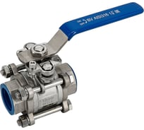 Кран шаровый муфтовый под привод NEWKEY нержавеющий (3PC), AISI316 DN32 (1_1/4"), (CF8M), PN64 NK-BMTp32/6