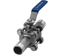 Кран шаровый приварной трехсоставной NEWKEY нержавеющий (3PC), AISI316 DN20 (3/4"), (CF8M), PN64 NK-BE20/6