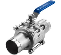 Кран шаровый приварной трехсоставной NEWKEY нержавеющий (3PC), AISI316 DN65 (2_1/2"), (CF8M), PN25 NK-BE65/6