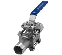 Кран шаровый приварной трехсоставной NEWKEY под привод нержавеющий (3PС), AISI304 DN32 (1_1/4"), (CF8),PN40 NK-BEp32/4