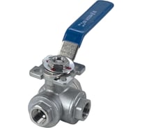 Кран шаровый трехходовой (T-тип) нержавеющий NEWKEY AISI304 DN10 (3/8"), (CF8), PN64 NK-BTt10/4