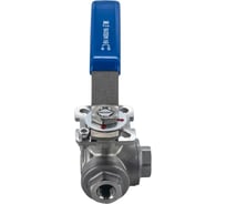 Кран шаровый трехходовой (L-тип) нержавеющий NEWKEY AISI316 DN 8 (1/4"), (CF8M), PN40 NK-BTl8/6