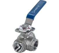 Кран шаровый трехходовой (T-тип) нержавеющий NEWKEY AISI304 DN25 (1"), (CF8), PN64 NK-BTt25/4