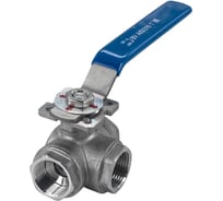 Кран шаровый трехходовой (T-тип) нержавеющий NEWKEY AISI316 DN25 (1"), (CF8M), PN64 NK-BTt25/6