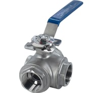 Кран шаровый трехходовой (T-тип) нержавеющий NEWKEY AISI304 DN40 (1_1/2"), (CF8), PN40 NK-BTt40/4