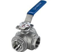 Кран шаровый трехходовой (L-тип) нержавеющий NEWKEY AISI316 DN32 (1_1/4"), (CF8M), PN40 NK-BTl32/6