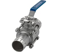 Кран шаровый приварной трехсоставной NEWKEY под привод нержавеющий (3PC), AISI304 DN50 (2"), (CF8),PN40 NK-BEp50/4