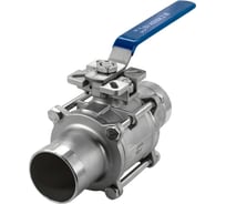 Кран шаровый приварной трехсоставной NEWKEY под привод нержавеющий (3PC), AISI304 DN80 (3"), (CF8),PN25 NK-BEp80/4