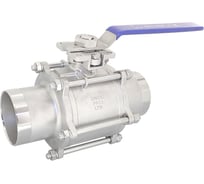 Кран шаровый приварной трехсоставной NEWKEY под привод нержавеющий (3PC), AISI304 DN100 (4"), (CF8), PN16 NK-BEp100/4